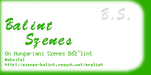 balint szenes business card